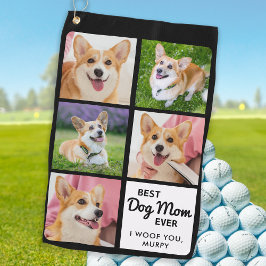 Beste DOG-MAMA je - Golfer - Personalisiert 5 Foto Golfhandtuch