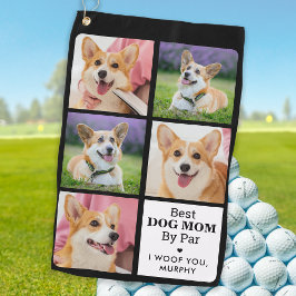 Beste DOG-MAMA nach Par - Personalisiert 5 Fotomat Golfhandtuch