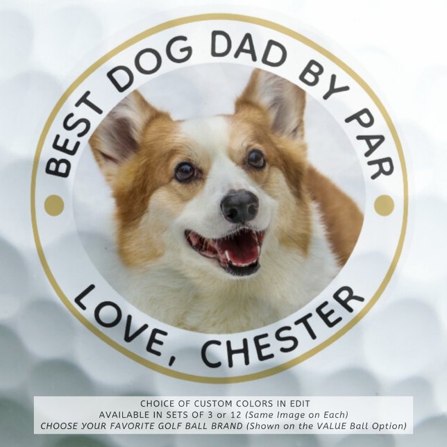 BESTE DOG VATER PAR Foto Personalisierte Golfplätz Golfball (Von Creator hochgeladen)