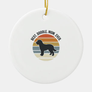 Beste Doodle-Mom Ever Vintage Hundemutter Design_1 Keramik Ornament