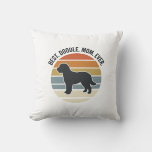 Beste Doodle-Mom Ever Vintage Hundemutter Design_1 Kissen