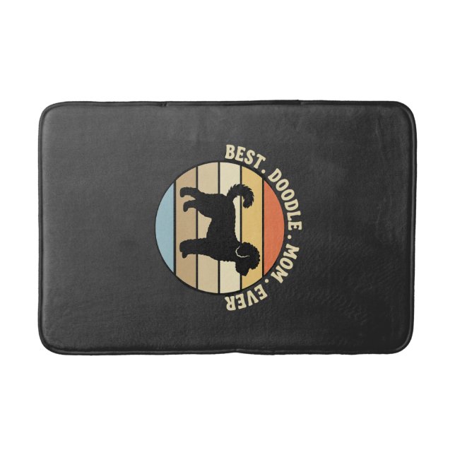 Beste Doodle-Mutter Aller Zeiten Retro-Hund Badematte (Vorderseite)