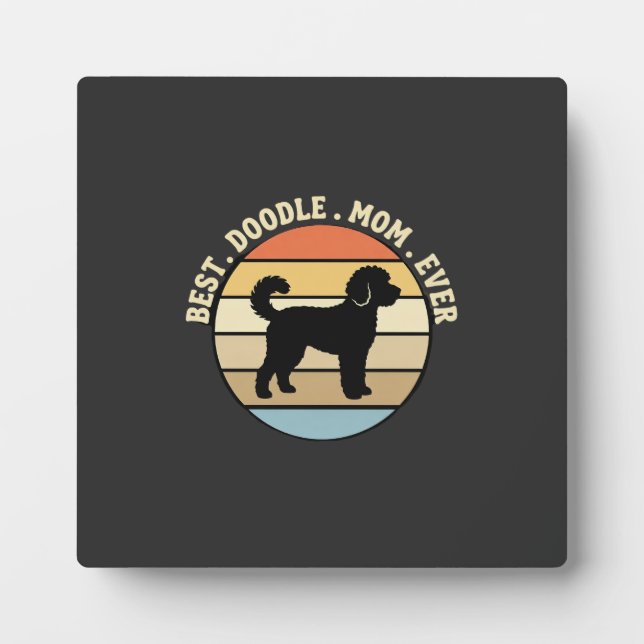 Beste Doodle-Mutter Aller Zeiten Retro Hund Fotoplatte (Vorderseite)