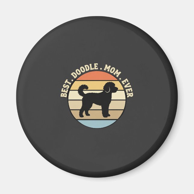 Beste Doodle-Mutter Aller Zeiten Retro-Hund Magnet (Vorne)