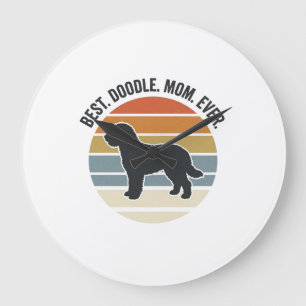 Beste Doodle-Mutter Aller Zeiten Vintage-Hundemutt Große Wanduhr