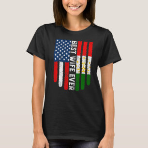Beste Ehefrau der Flagge Amerikas und Tadschikista T-Shirt