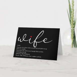 Beste Ehefrau der Welt Definition Chic Schrift Karte