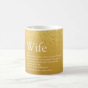 Beste Ehefrau der Welt Definition Gold Glitter Gla Kaffeetasse