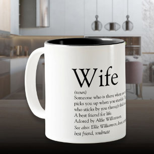 Beste Ehefrau der Welt Definition Schwarz-Weiß Zweifarbige Tasse