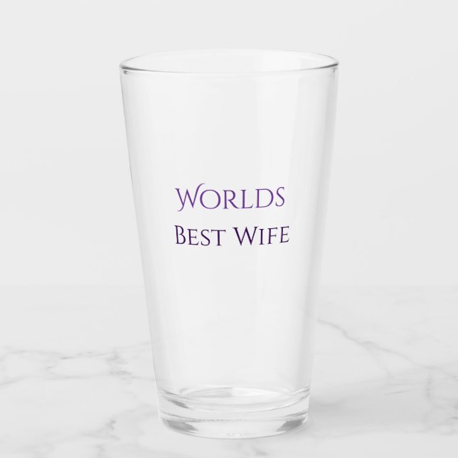 Beste Ehefrau der Welt Personalisierter Glasbecher Glas (Vorderseite)