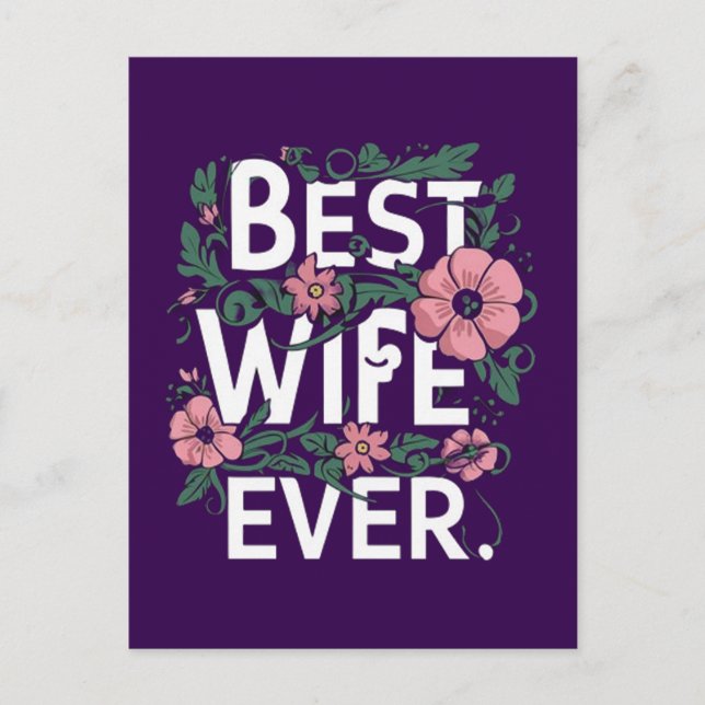 Beste Ehefrau ever Postkarte (Vorderseite)