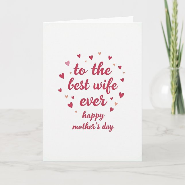 Beste Ehefrau Floral Day Karte (Vorderseite)