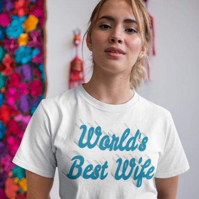 Beste Ehefrau Himmelblau T-Shirt (Von Creator hochgeladen)