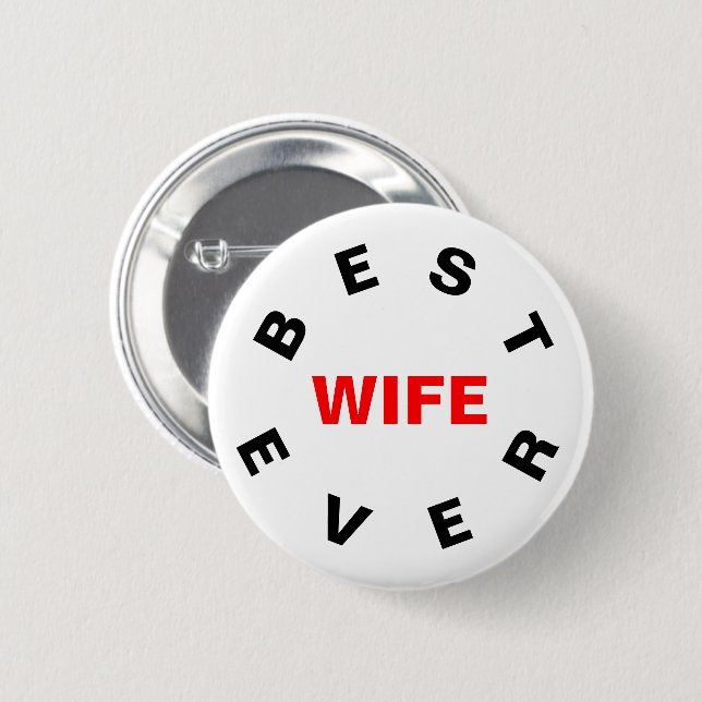 Beste Ehefrau je Button (Vorne & Hinten)