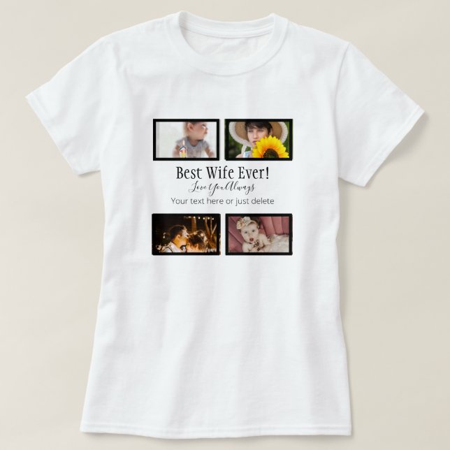 Beste Ehefrau je! FotoCollage Custom T-Shi T-Shirt (Design vorne)