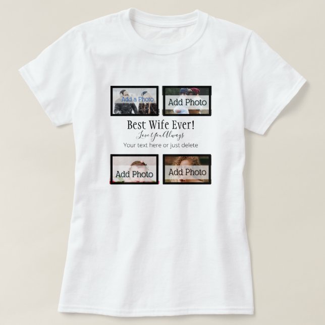 Beste Ehefrau je! FotoCollage für die Familie T-Shirt (Design vorne)