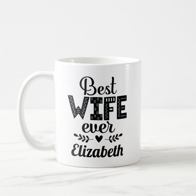 Beste Ehefrau je Geschenk für sie Kaffeetasse (Links)