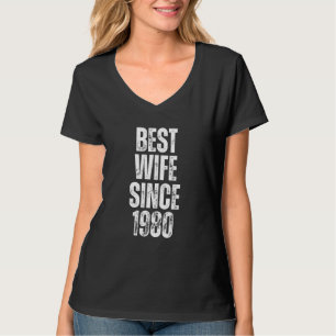 Beste Ehefrau seit 1980 Vintage Hochzeit Jubiläum  T-Shirt