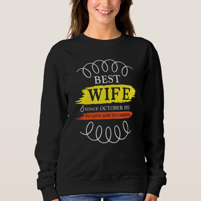 Beste Ehefrau seit 1. Oktober Sweatshirt (Vorderseite)