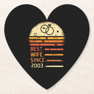 Beste Ehefrau seit 2003 Retro Vintage Muttertag Untersetzer