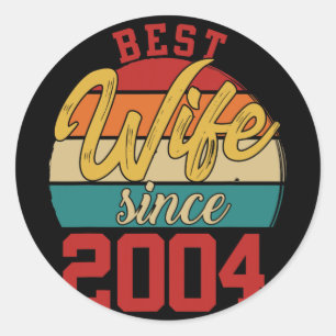 Beste Ehefrau seit 2004 Epic Couple 20. Wedding An Runder Aufkleber