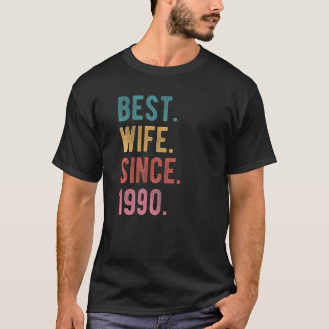 Beste Ehefrau seit 32. Hochzeitstag 1990 T-Shirt (Vorderseite)