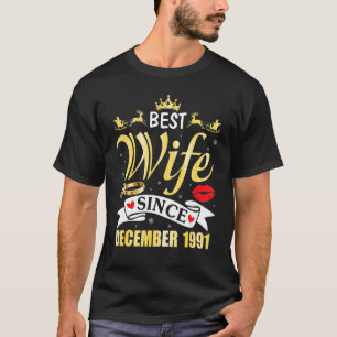 Beste Ehefrau seit Dezember 1987 Glück Verheiratet T-Shirt