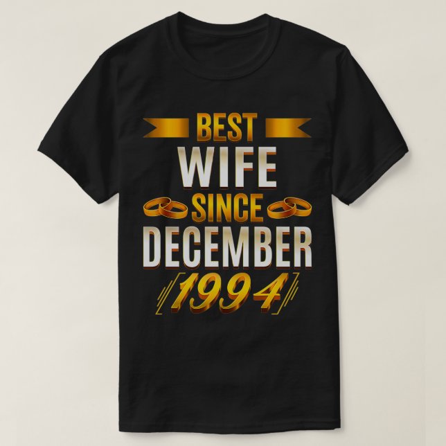 Beste Ehefrau Seit Dezember 1994 Funny 28. T-Shirt (Design vorne)