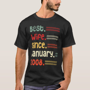 Beste Ehefrau seit Januar 2008 Wedding Marry Husba T-Shirt