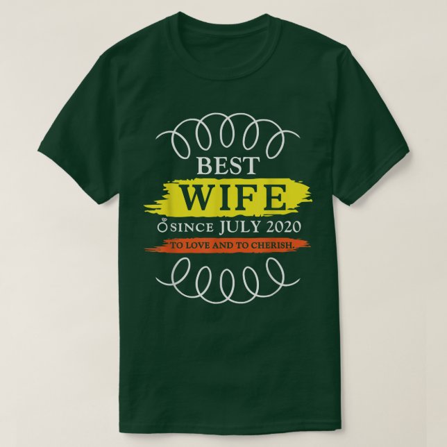 Beste Ehefrau seit Juli 2020 T-Shirt (Design vorne)