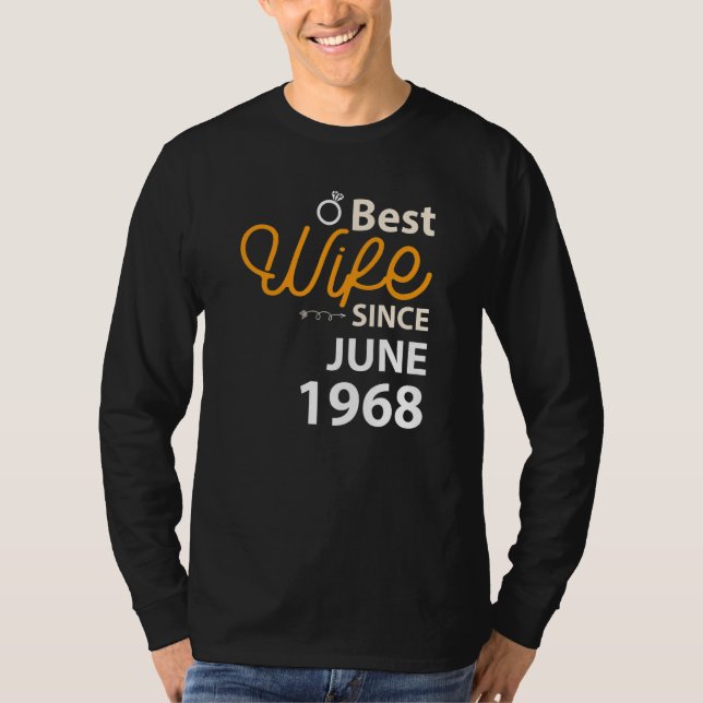 Beste Ehefrau seit Juni 1968 T-Shirt (Vorderseite)