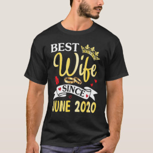 Beste Ehefrau seit Juni 2020 Frohes Verheiratetes  T-Shirt