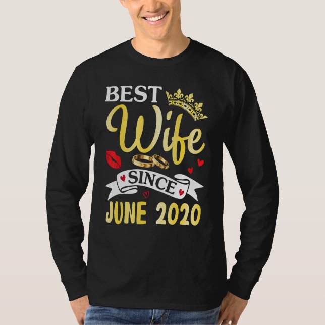 Beste Ehefrau seit Juni 2020 Frohes Verheiratetes  T-Shirt (Vorderseite)