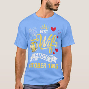 Beste Ehefrau seit Oktober 1995 Glücklich Verheira T-Shirt