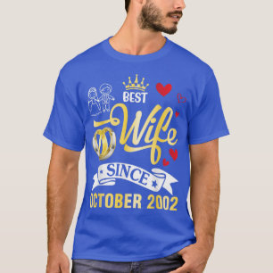 Beste Ehefrau seit Oktober 2002 Glücklich verheira T-Shirt