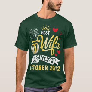 Beste Ehefrau seit Oktober 2012 Glückwunsch Verhei T-Shirt