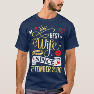 Beste Ehefrau seit September 2000 Glücklich verhei T-Shirt