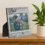 Beste Einheit je individuelles Foto Rustikales Gra Fotoplatte<br><div class="desc">Ein einfaches und unvergessliches Geschenk für den neuen Onkel personalisiert mit seinem Lieblings-Foto mit Nichte oder Neffe.</div>