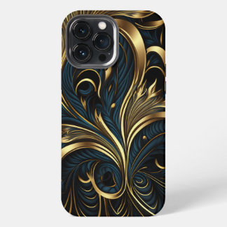 Beste elegante Black and Gold Phone-Fälle iPhone 13 Pro Max Hülle