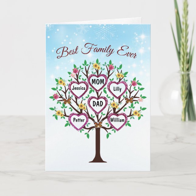 Beste Familie je Feiertagskarte (Vorderseite)