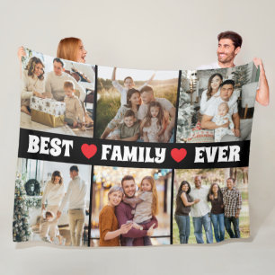 Beste Familie überhaupt 6-Foto-Collage Fleecedecke