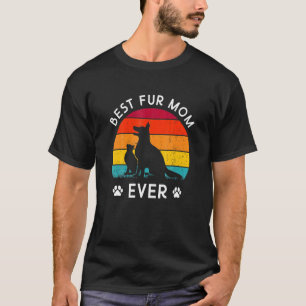Beste Fell-Mutter jemals Vintage Retro Hunde- und T-Shirt
