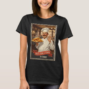 BESTE FISH & CHIPS DER STADT! â€“ Vintage 1950er P T-Shirt