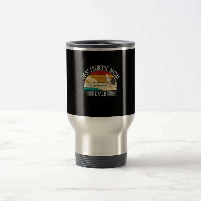 Beste französische Bulldogin-Mutter je Geschenk Reisebecher (Mittel)