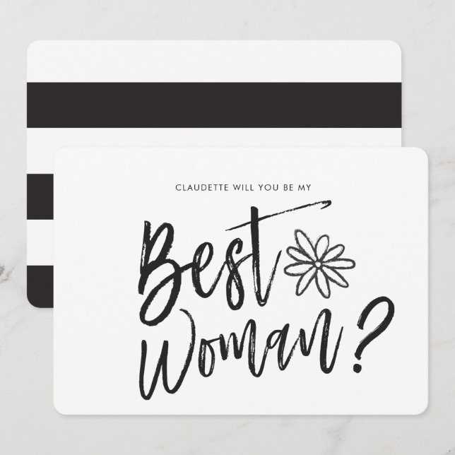 Beste Frau | Anfrage einer Skripthochzeit Einladung (Vorne/Hinten)