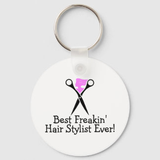 Beste Freakin Hair Stylist je rosa Schwarz Schlüsselanhänger