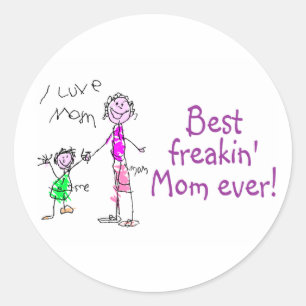 Beste Freakin-Mama je (Kind) Runder Aufkleber