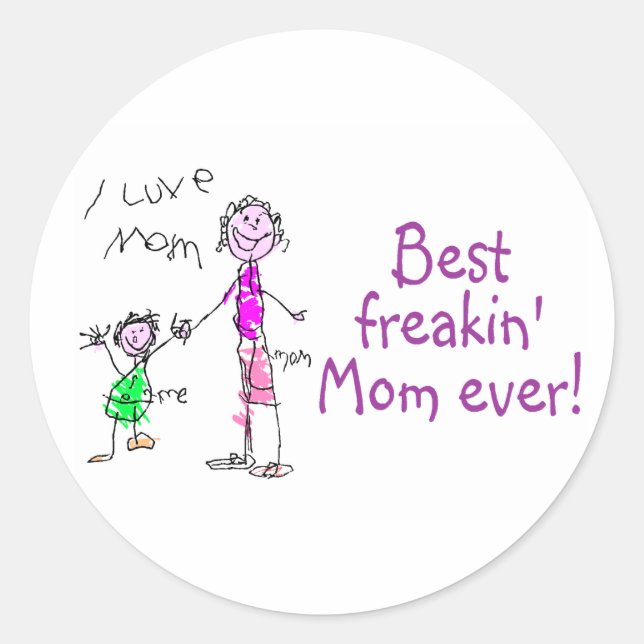 Beste Freakin-Mama je (Kind) Runder Aufkleber (Vorderseite)