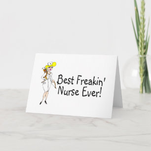 Beste Freakin Nurse je Dankeskarte