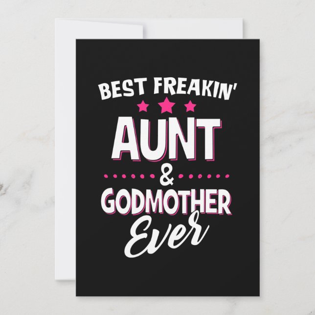 Beste Freakin Tante und Godmutter je Save The Date (Vorderseite)
